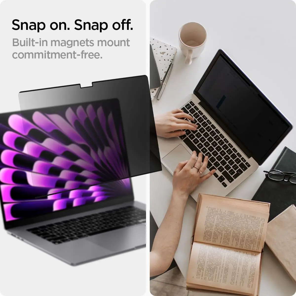 Zdejmowana magnetyczna osłona prywatności do MacBooka Air 13,6/15 cali 2022-2026 (M5 M4 M3 M2), matowa osłona prywatności do Pro 14/16 cali — zdjęcie produktu 4