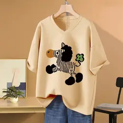 Plus Size 6XL 140KG Summer Cotton T Shirt Short Sleeve V Neck Collar Loose Top Oversized t-shirts