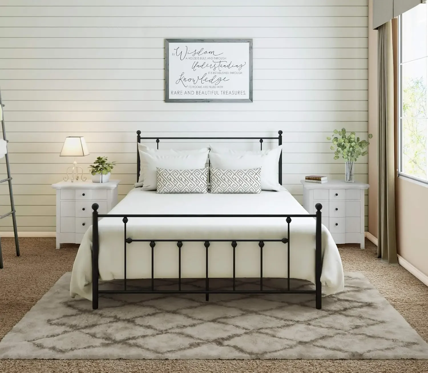 Golden Gate Beds Victorian California King Metal Bed Frame Headboard And Footboard Platform Wrought Iron Heavy Duty Solid