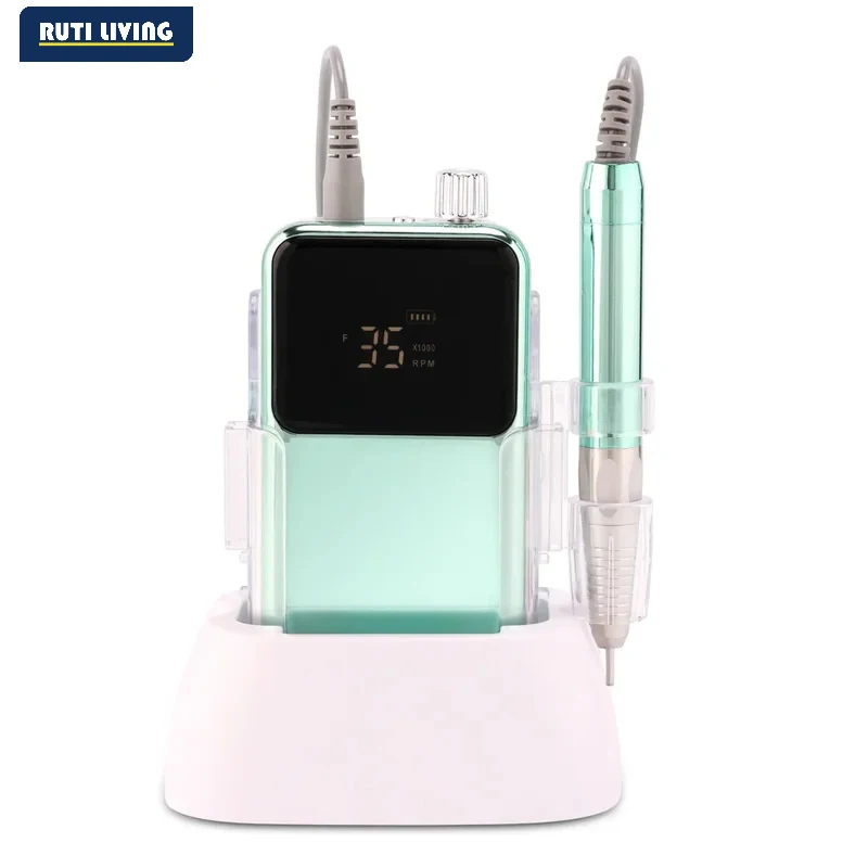 RUTI  Portable Desktop 85w Brushless Nail Drill Machine Electric 45000rpm Drill with Drill Bits Set Manicure 45K Wireless