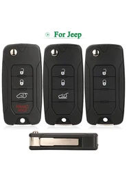jingyuqin 2/3/4 Buttons For Jeep Renegade 2015 2016 2017 2018 Folding Car Remote Key Case Shell Replacement SIP22 Blade Fob