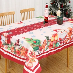 Snowflakes Santa Claus Tablecloth Navidad Natal Noel Snowman Bells Table Cover Merry Christmas Decor For Home 2025 New Year 2026