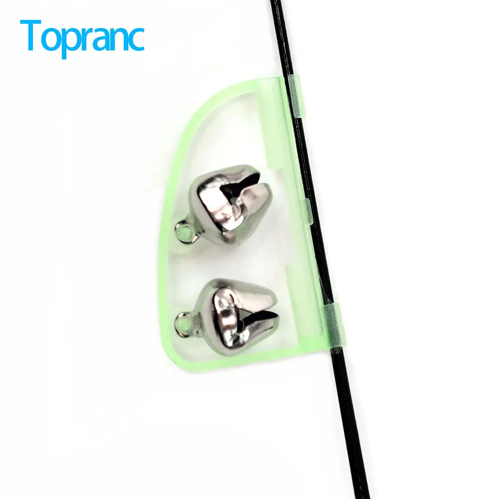 

Topranc Double Bells Fishing Bite Alarm Rod Tip Clip-On Indicator for Night Carp Sea Fishing Angling