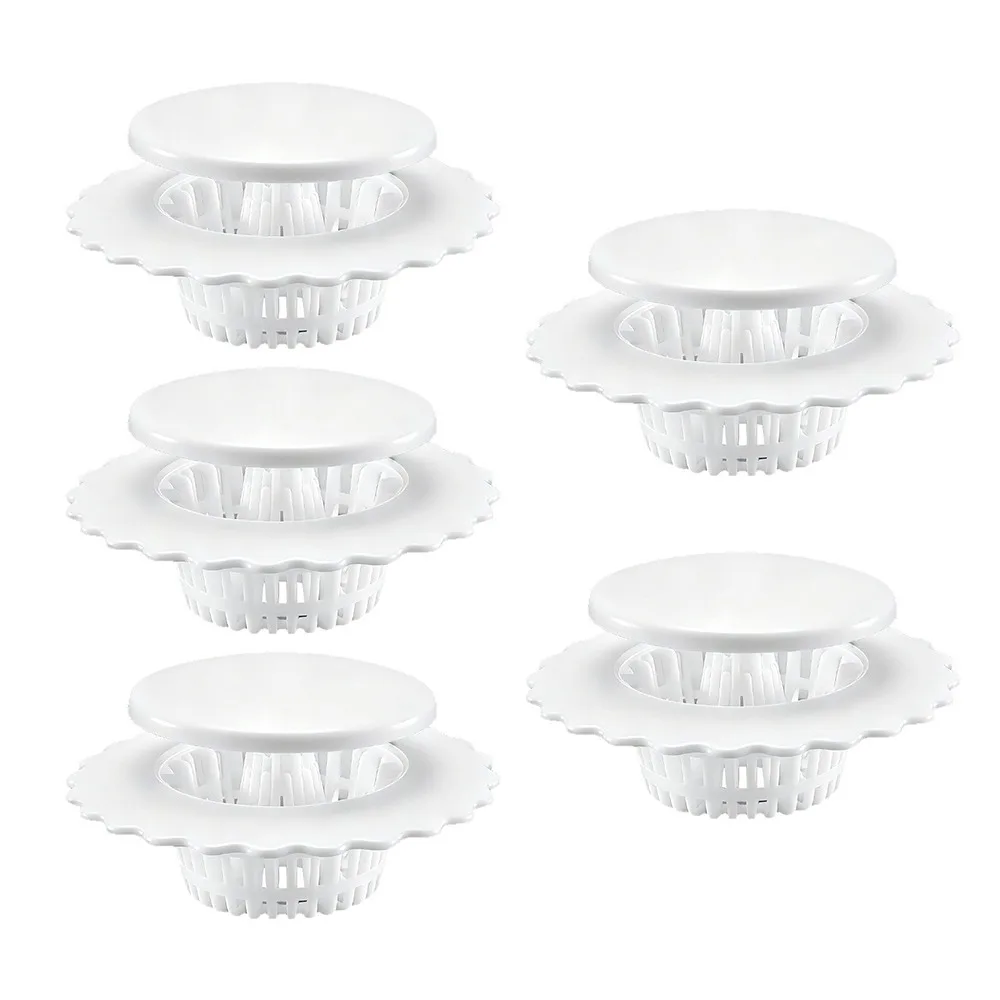 5Pcs New Dual Filtration Sink Drain Strainer Quick Drainage Anti-Clog Floor Filter Durable Sink Hair Catcher Kitchen Bathroom