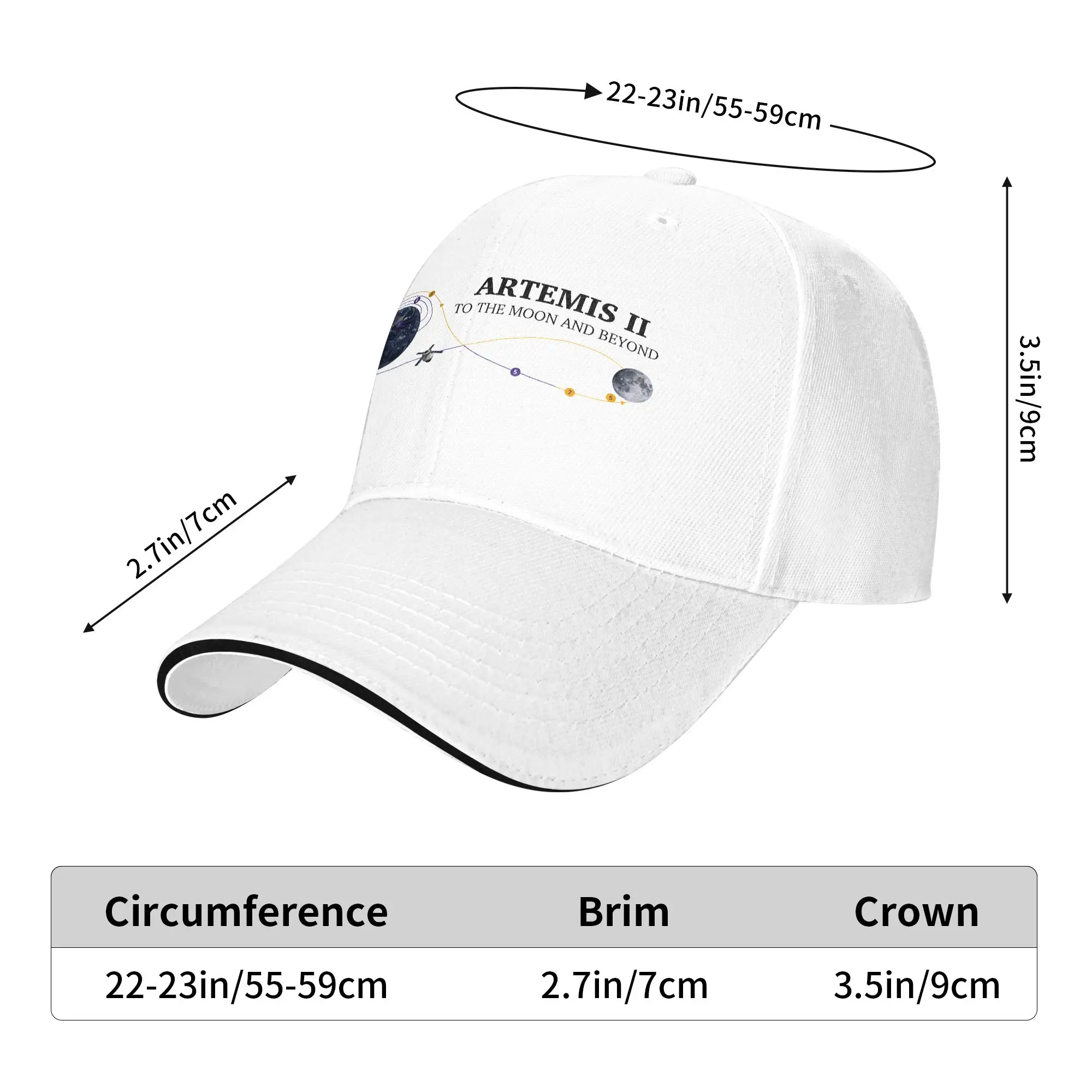 Artemis II Moon Mission Baseball Cap  Fitted Retro Men Women Trucker Hat High Quality Design Hiking Fishing Baseball Caps