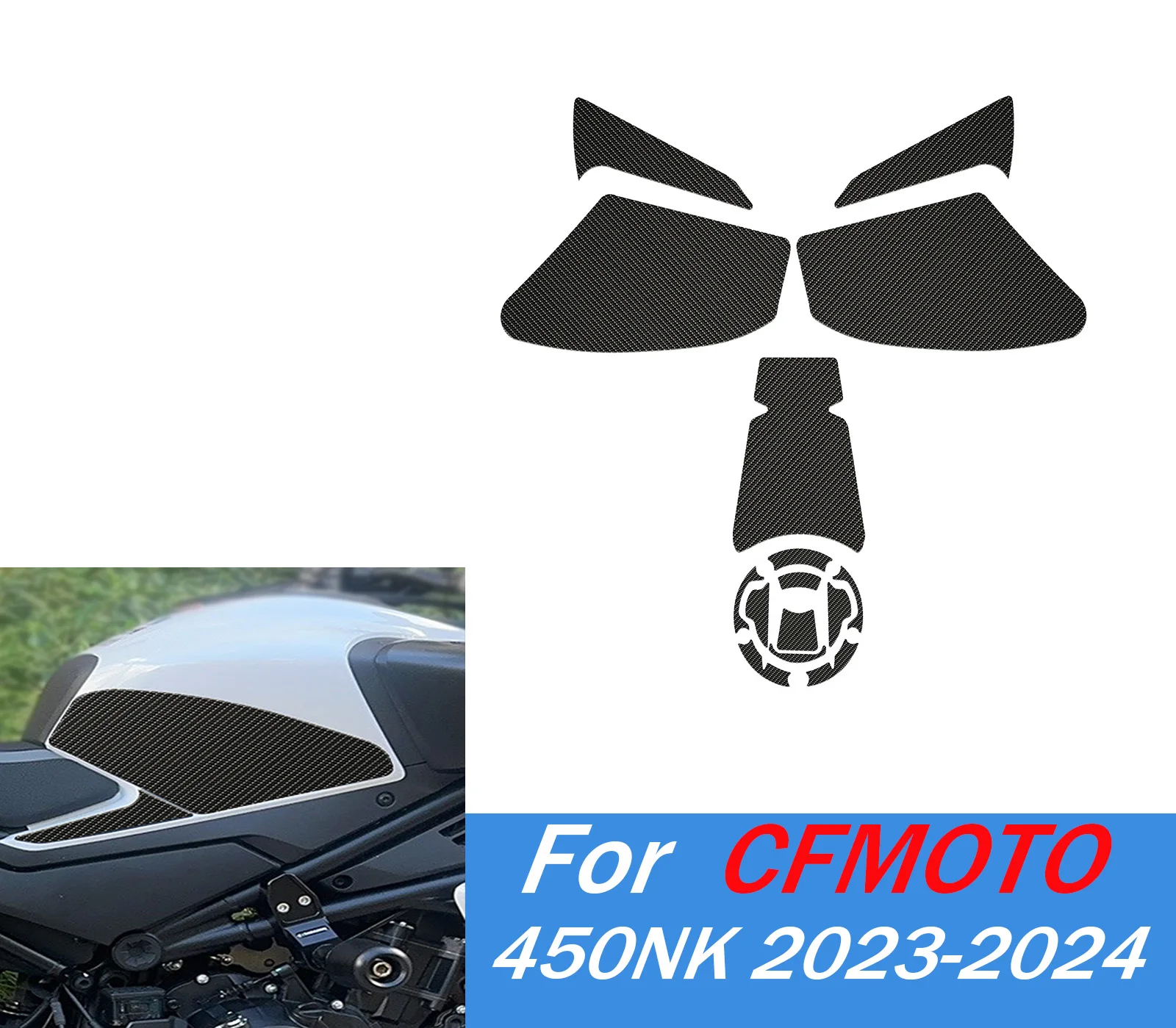 

For 450NK Anti Slip Fuel Tank Stickers Gas Cap Oil Protect Pad For CFMOTO 450 NK 2023 2024 2025 Motorcycle Accessories ﻿