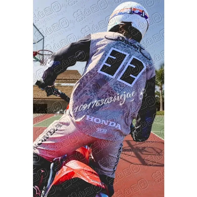 

Мотоциклетный трикотаж Honda с длинным рукавом, быстросохнущий, дышащий, для гонок и езды по бездорожью, для бездорожья, мото и горные приключения