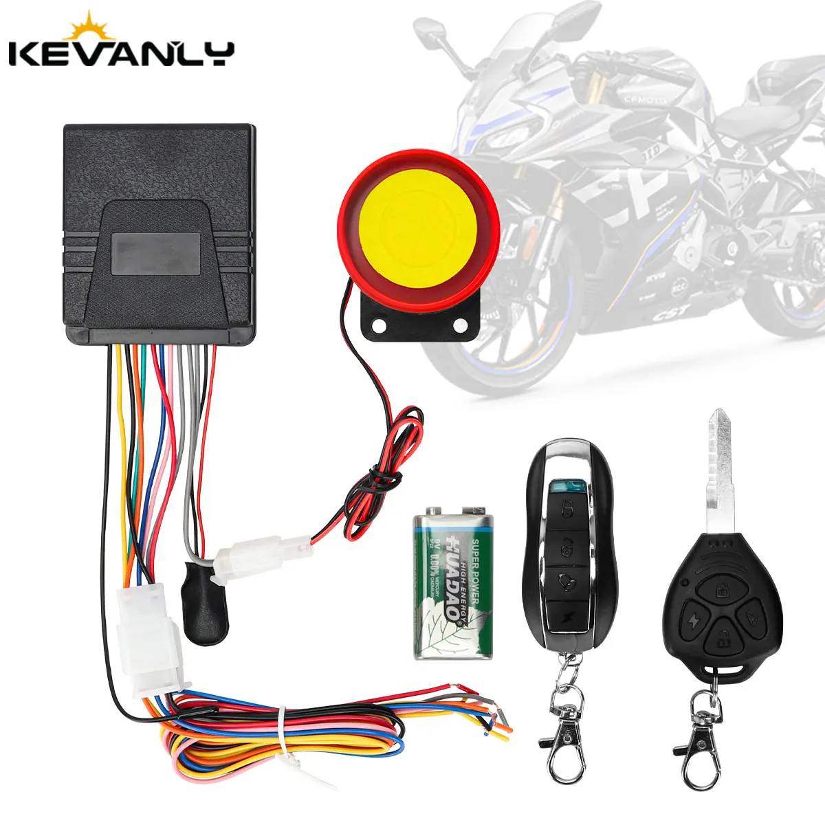 

Universal Motorcycle Anti-Theft Alarm Device Anti theft Dual Remote Control Key 125DB High Decibel Horn Alert Vehicle Locator