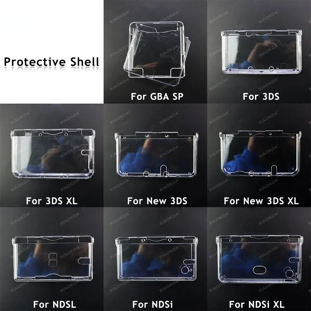 Plastikowa, przezroczysta, twarda obudowa ochronna do konsoli GBA SP NDSL DSI NDSi XL 3DS XL New 3DS XL LL
