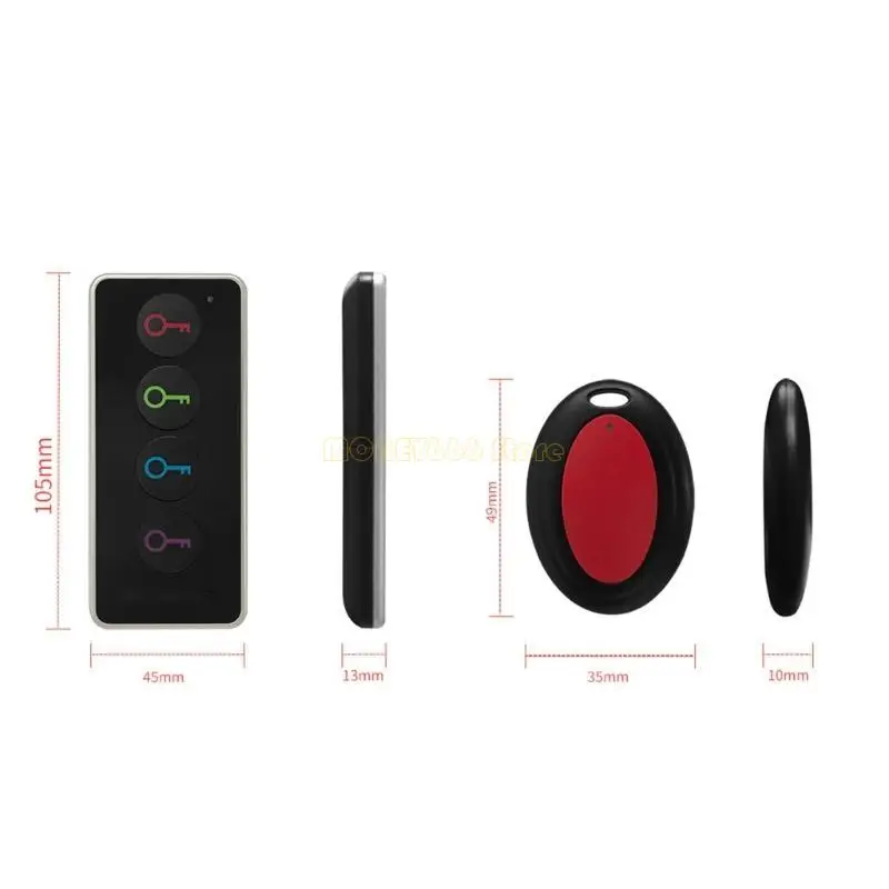 F62C عن بُعد لـ Key Finder ، Wireless RF Locator مع دعم أساسي للهاتف الخلوي للحيوانات الأليفة (4 أجهزة استقبال ،