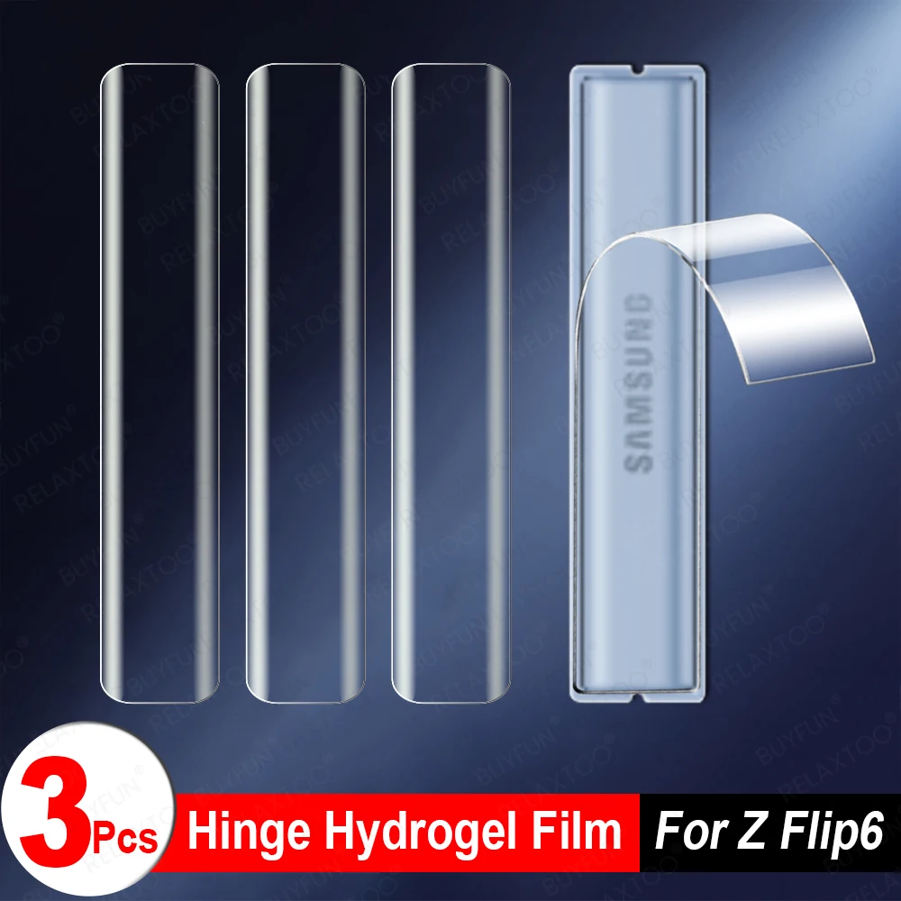 3Pieces For Samsung Galaxy Z Flip 6 Hinge Hydrogel Film Sumsung zFlip Flip6 zflip6 2024 Clear Soft Screen Protector No Glass