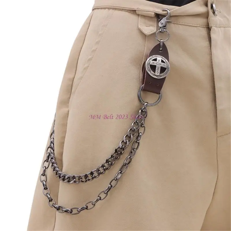 49ME Smooth Alloys Chain Belt Elegant Double Layer Chain Belt Versatiles Metal Chain for Parties and Gatherings