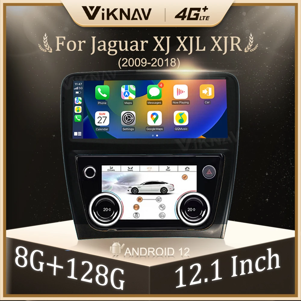 Android 12 Car Radio Dual System For Jaguar XJ XJL XJR 2009-2018 Multimedia Player Carplay Android Auto Stereo Replacement