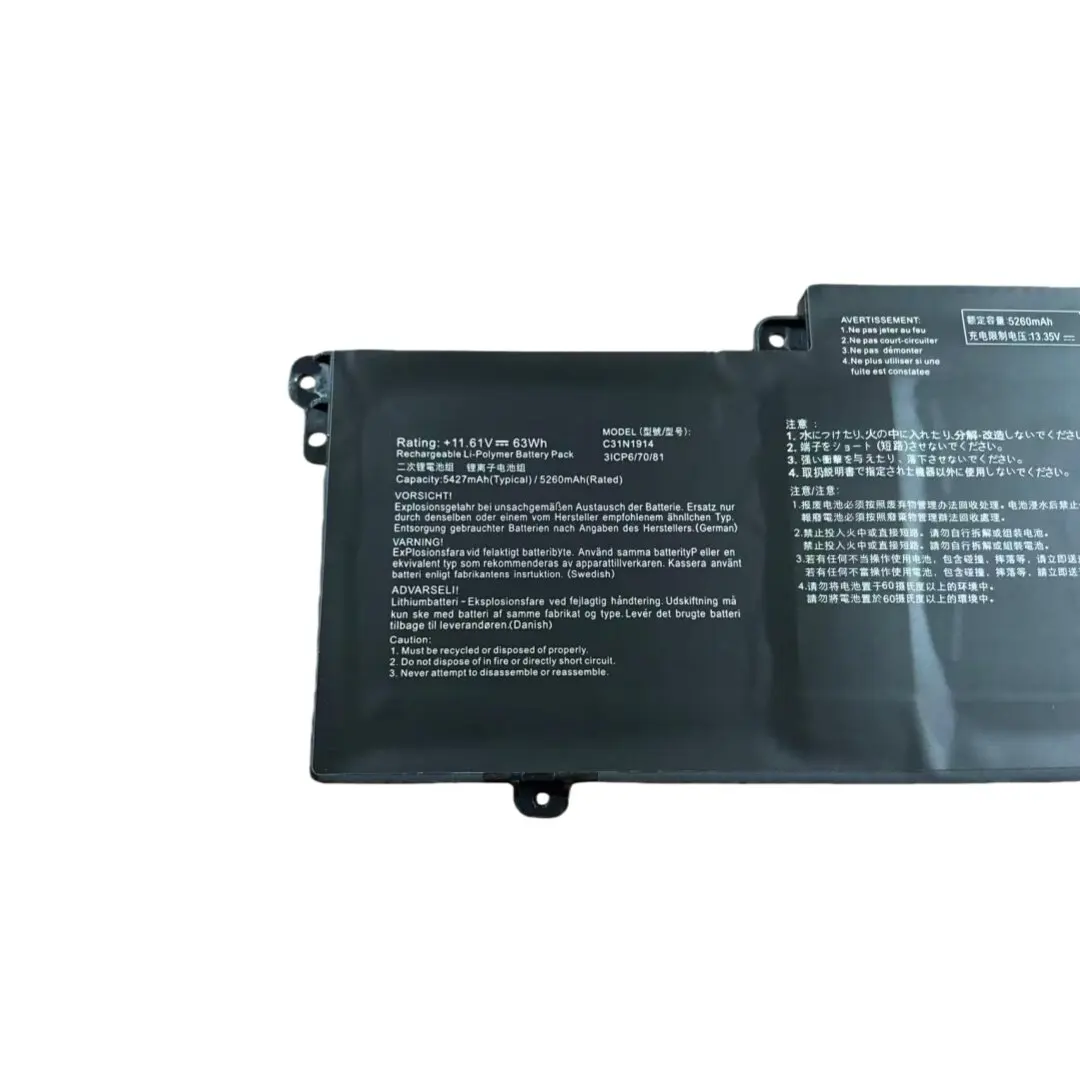 11.61V 63Wh Original Notebook Laptop Battery C31N1914 For 14 UX435EA UX435EAL UX435EG 0B200-03730100