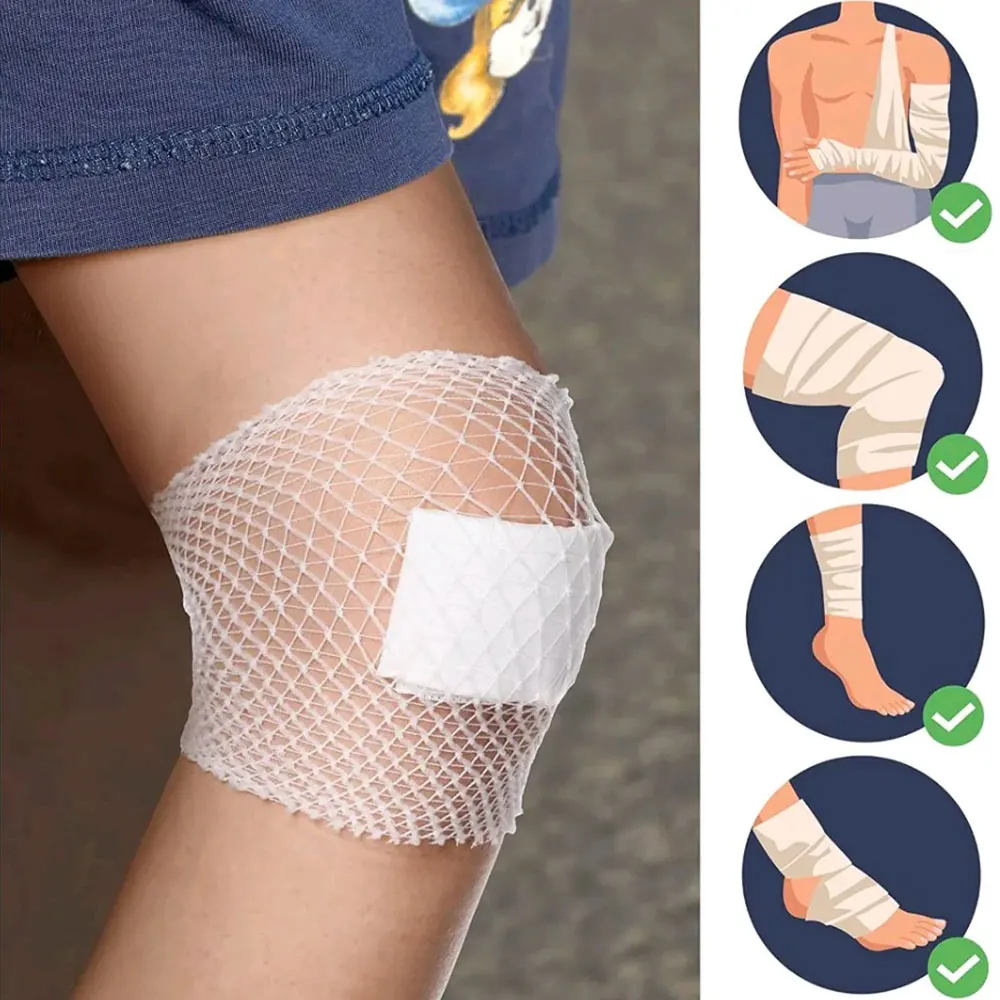 

1Roll Net Tubular Bandage Elastic Mesh Wound Dressing Tubing Gauze Breathable Bandage Stretch Tube Bandages for Wrist Elbow Knee