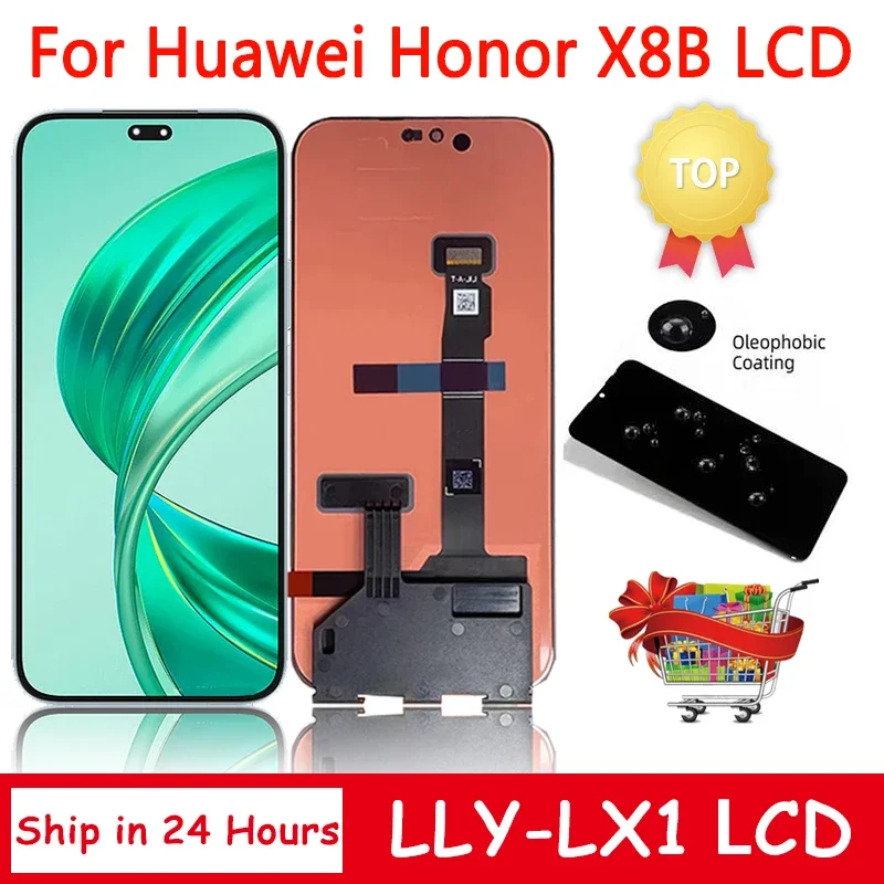 6.7\'\' AMOLED For Huawei Honor X8b Display LLY-LX1 LCD Display Touch Screen Digitizer For Honor X50i+ LLY-AN00 LCD Frame