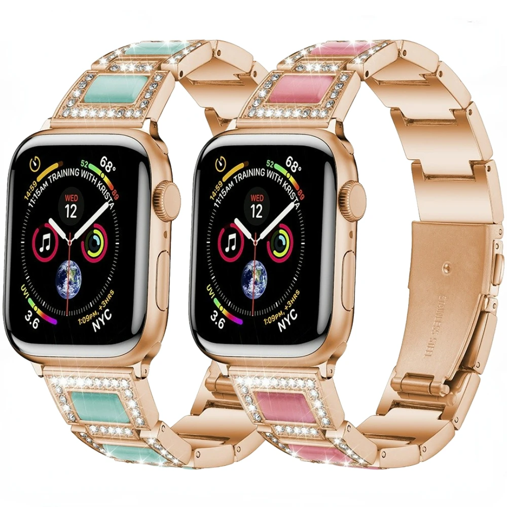 

Metal Diamond Strap for Apple Watch 49mm 45mm 41mm 44mm 42mm 40mm 38mm Women Bracelet Wristband for Iwatch Series Ultra 876543SE