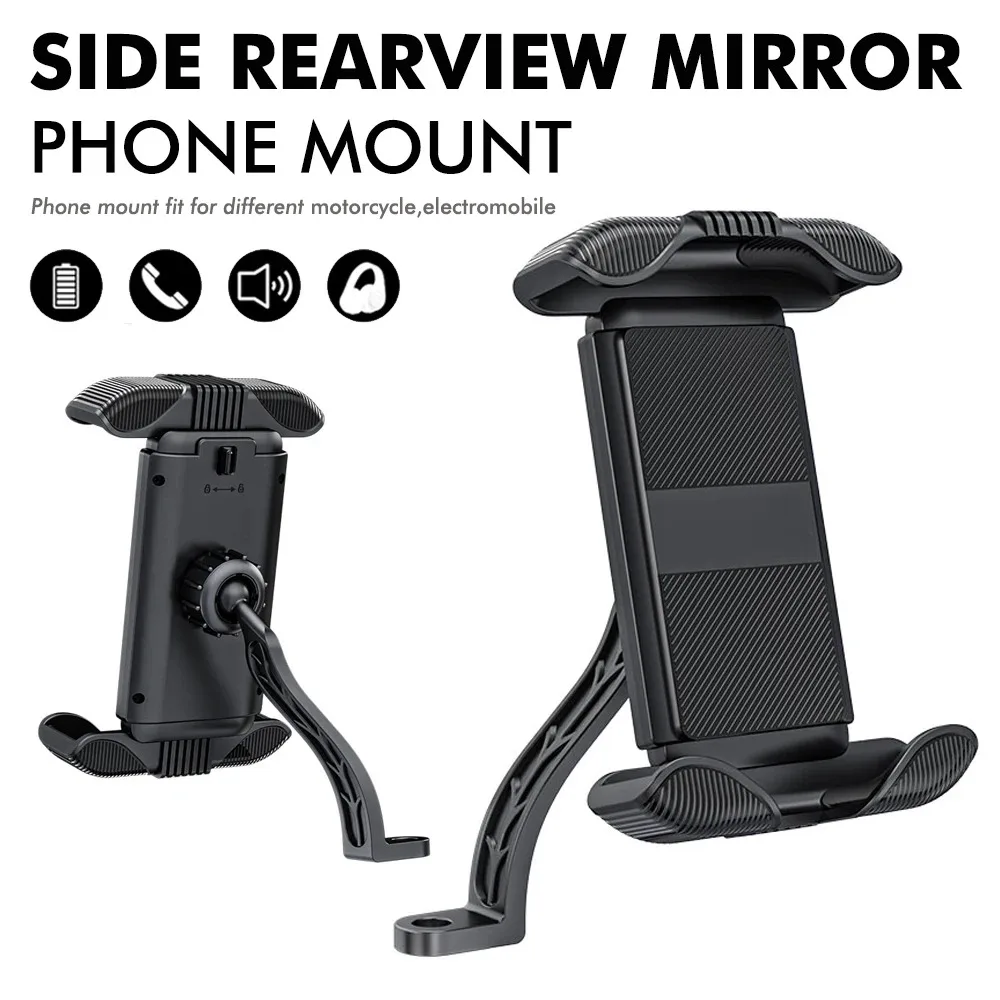 

Bike Phone Holder Motorcycle Rearview Mirror Phone Mount Stand Bike Scooter Handlebar Cradle Clip for iPhone Xiaomi Samsung
