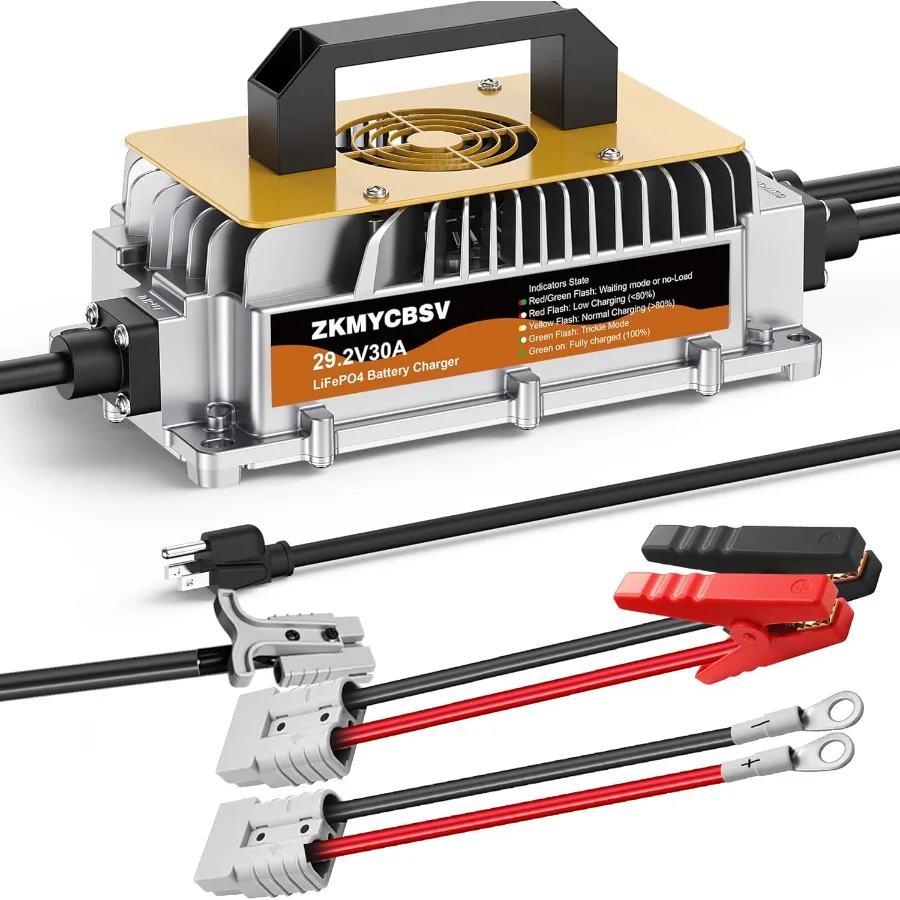 

Зарядное устройство для литиевой батареи LiFePO4, 29,2 В, 30 А, 29,2 В, зарядное устройство LifePO4 для литиевой аккумуляторной батареи глубокого цикла 24 В LiFePO4
