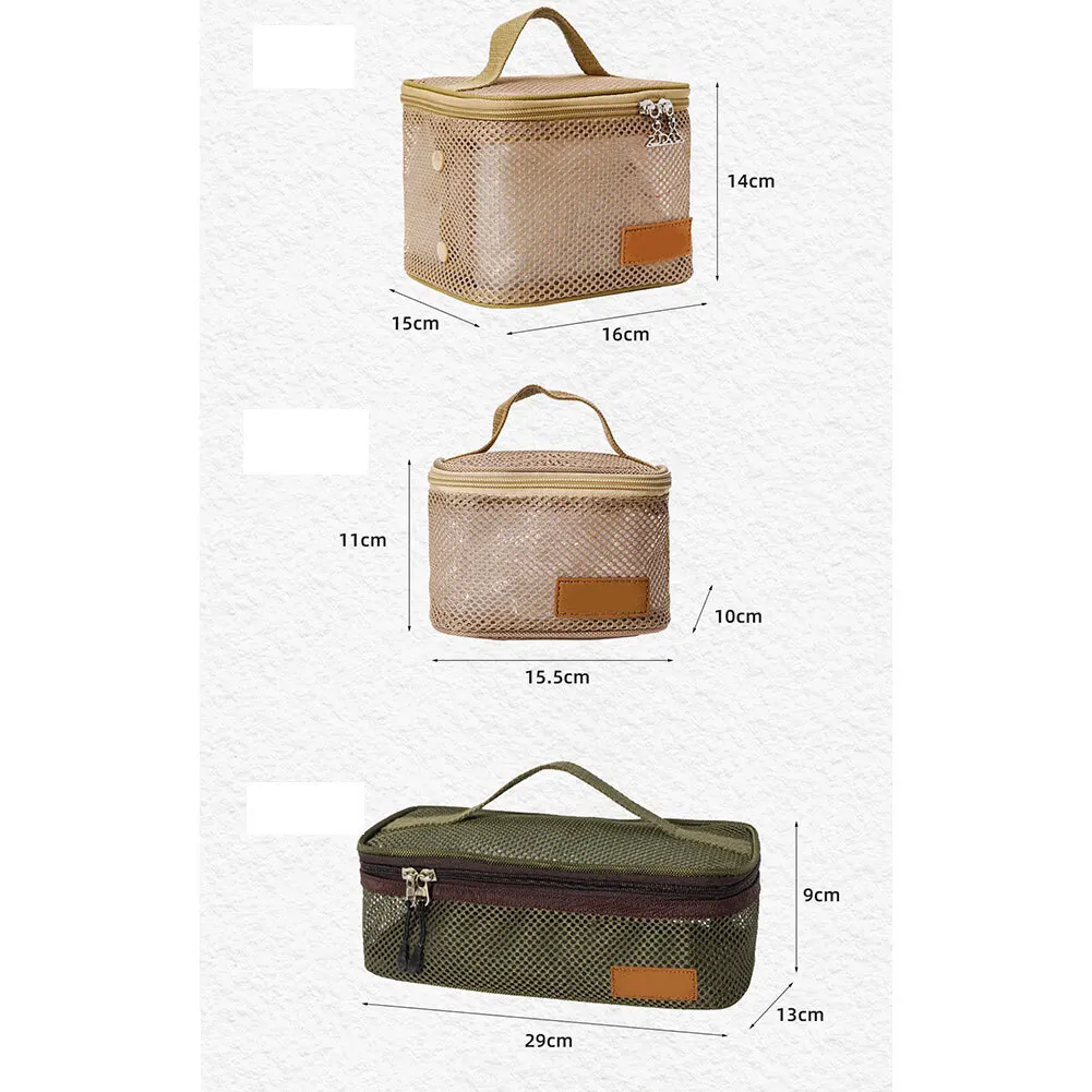 حقيبة تخزين أدوات الطبخ في الهواء الطلق، متعددة الحجم، حقيبة يد شبكية متعددة الاستخدامات، أدوات طهي للتخييم، تنظيم ملحقات أساسيات السفر #3