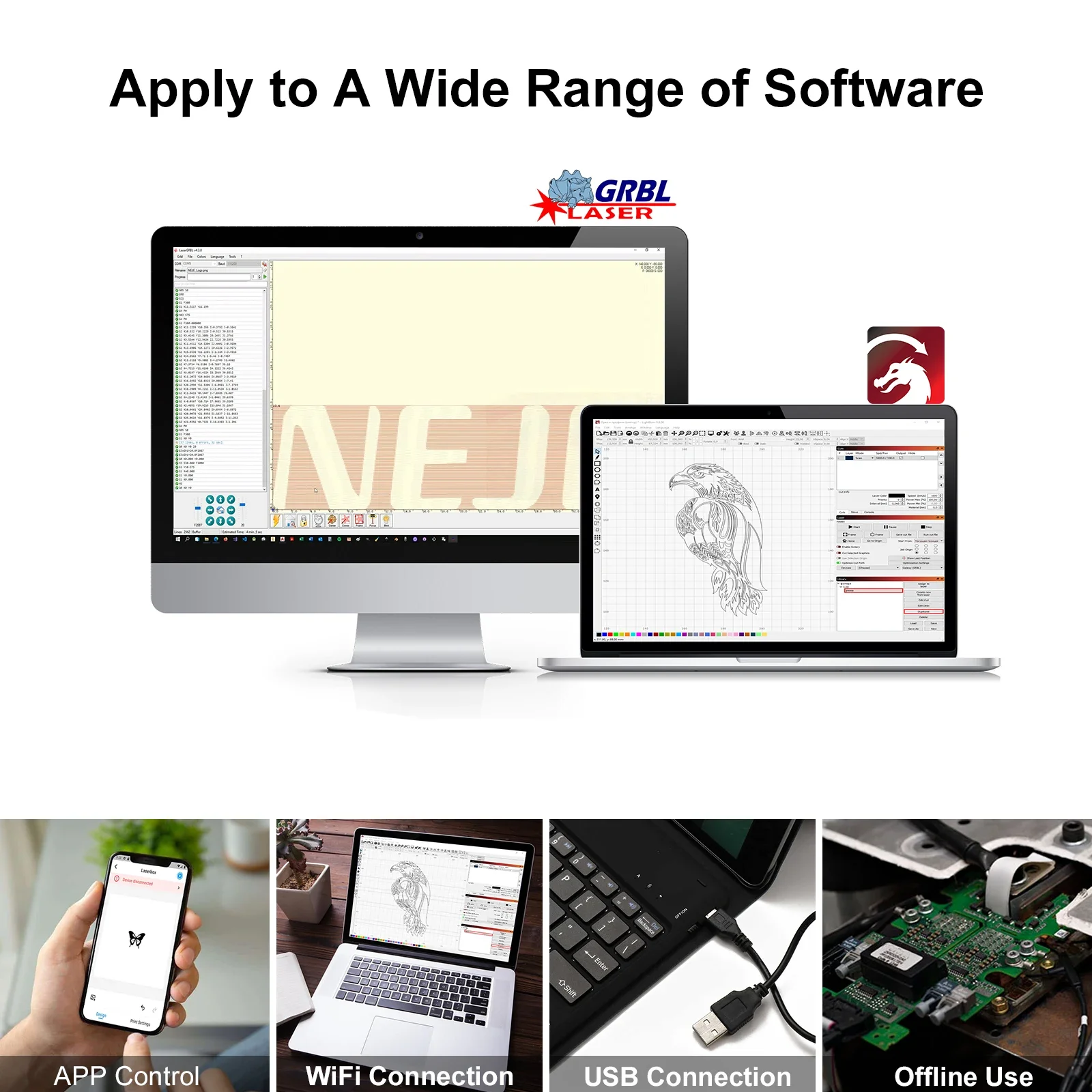 Laser Engraver Cutting Machine DIY Metal GRBL CNC Router Cutter Wood Mark Laser Engraving  Machine for Wood Leather