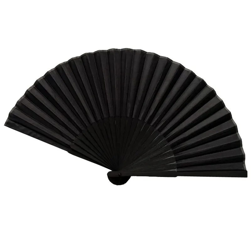 Chinese Style Black Hand Fold Fan Vintage Folding Fans Handmade Crafts Wall Decoration Relax Kit Dance Wedding Party Favor