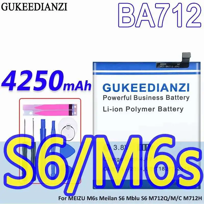 

Mobile Phone Battery BA712 4250Mah For Meizu M6s Meilan S6 Mblu M712Q M C M712H