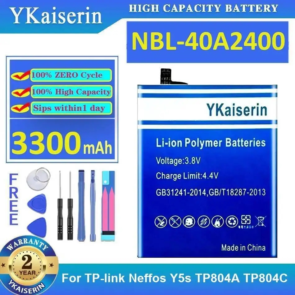 

Для TP-Link Neffos Y5s TP804A TP804C аккумулятор мобильного телефона 3300 мАч Nbl-40A2400 надежная замена легкий вес
