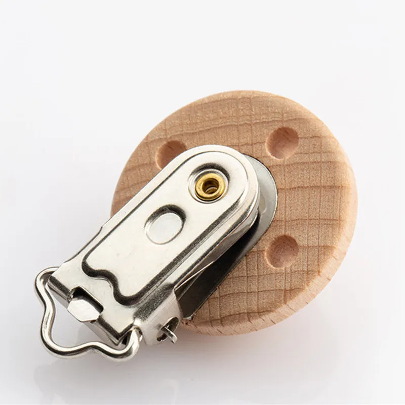 5 stücke Baby Schnuller Clips Metall Holz Baby Schnuller Halter Infant Nippel Halter Dummy Clip Perlen Schnuller Beißring Fütterung Pflege