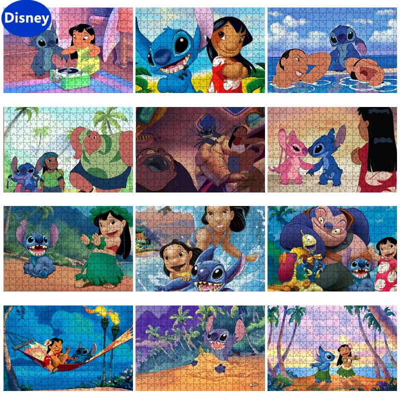 Disney Star Treasure Character Collection Cartoon Children's Brainstorming Puzzle 300/500/1000Piece Puzzle Game Holiday Gift Set