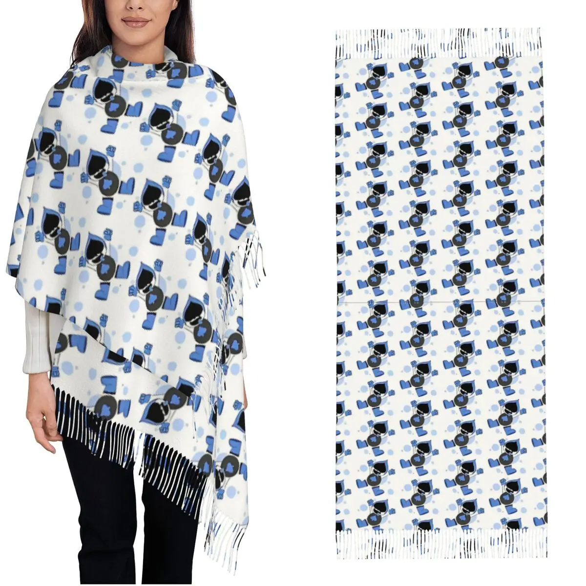 

Happy Lancer-Deltarunes шаль для женщин, теплый большой длинный шарф, шарфы-шали для видеоигр, пашмины