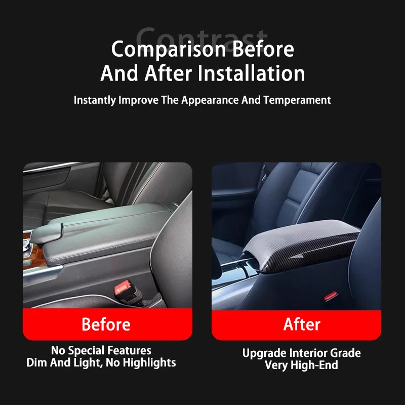 Per Mercedes-Benz 09-17 Classe R W251 R300 R350 R400 scatola bracciolo di controllo centrale adesivo protettivo decorativo