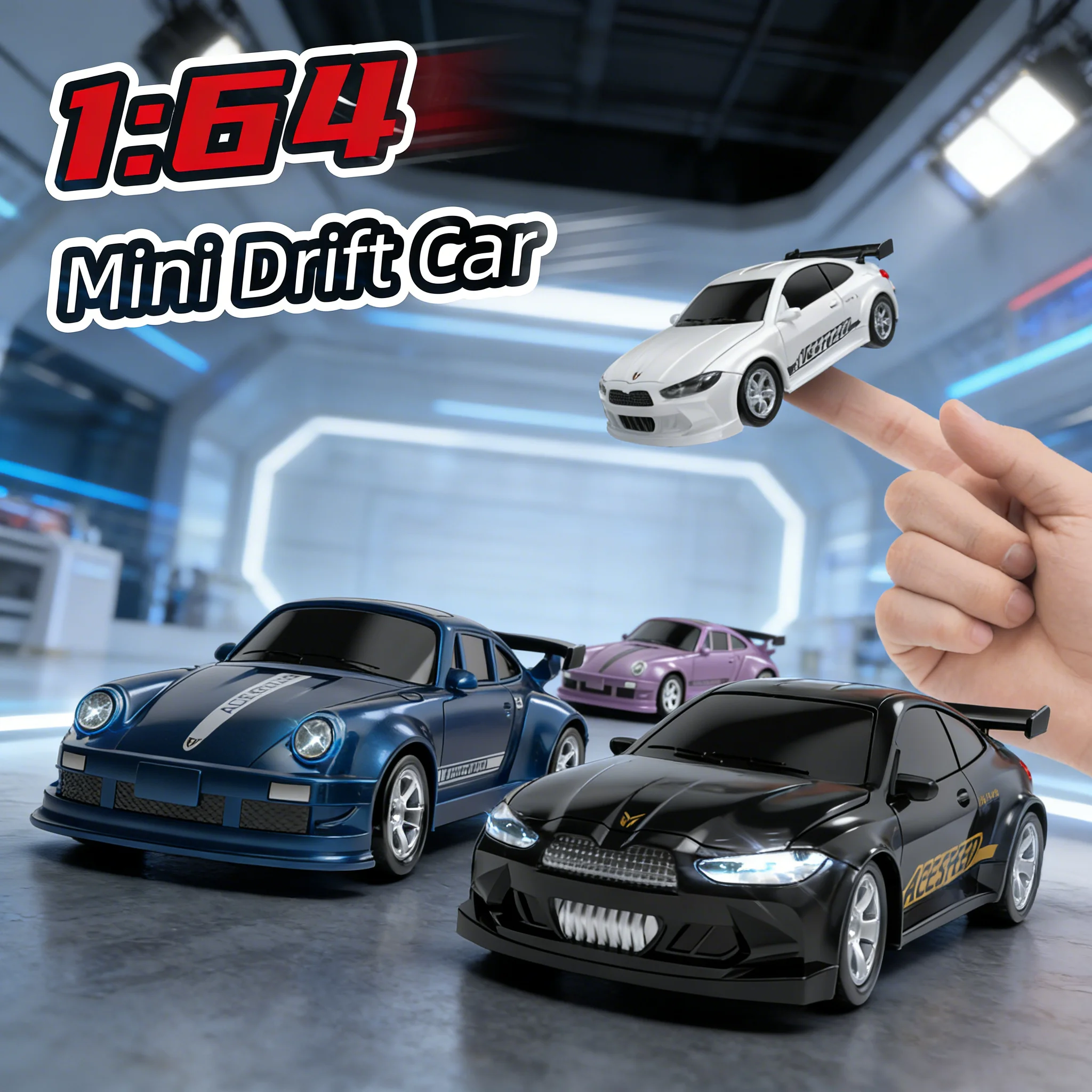

1:64 4WD RC Drift Car,2.4G Desktop Full Proportions Racing Car,Adjustable Speed,Pocket Size Model Toy Gift for Kids & Adults