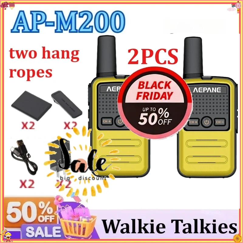 

Two Way AP-M200 Walkie Talkie Transmitter Rechargeable Thin Uhf Wireless 16 Channel Kids Mini Walkie Talkies