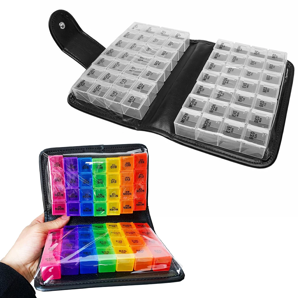 

Purse Type Pill Box Compact Portable 21 Grid Sorting Kit for Capsules Vitamins Fish Oil Supplements for Birthday Thanksgiving Ch