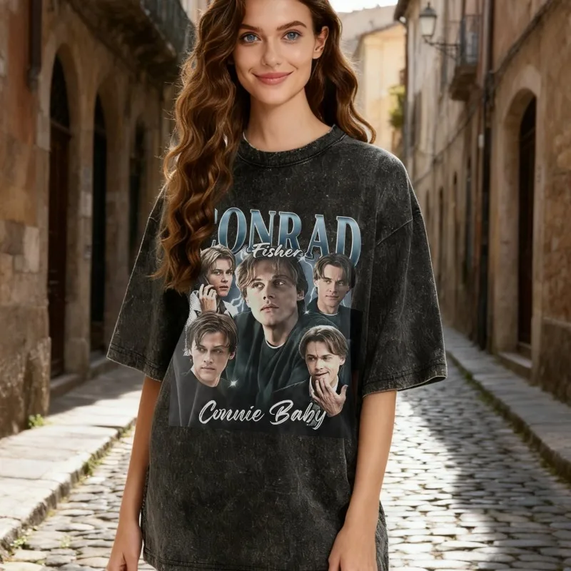 تي شيرت Retro Street "My Beautiful Summer" Movie Y2K مغسول للفصول الأربعة طراز جديد مناسب لكل من الرجال والنساء