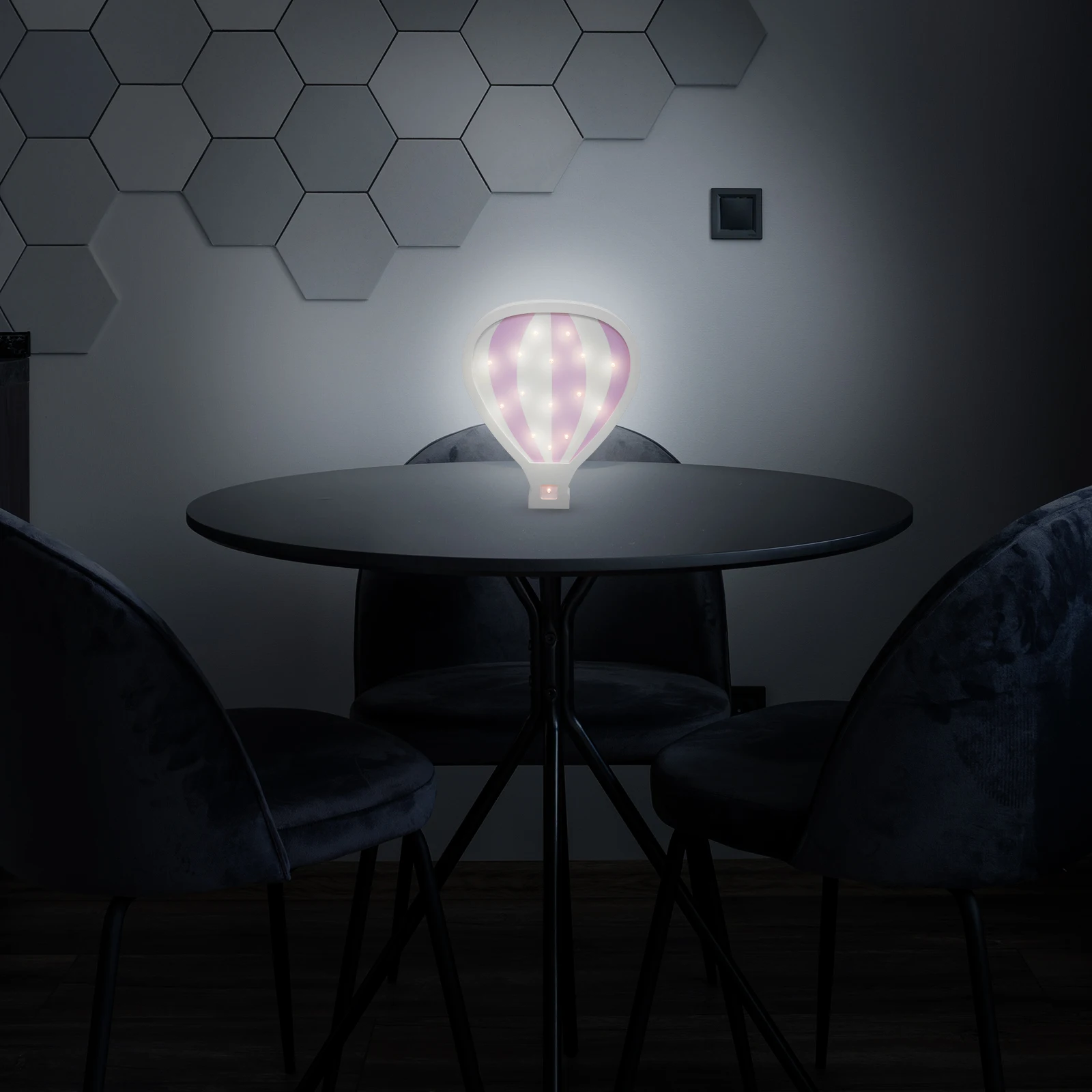 

1Pcs Night Light Hot Air Balloon Acrylic Decorative LED Lamp Creative Desktop Light for Nursery Bedroom Living Room