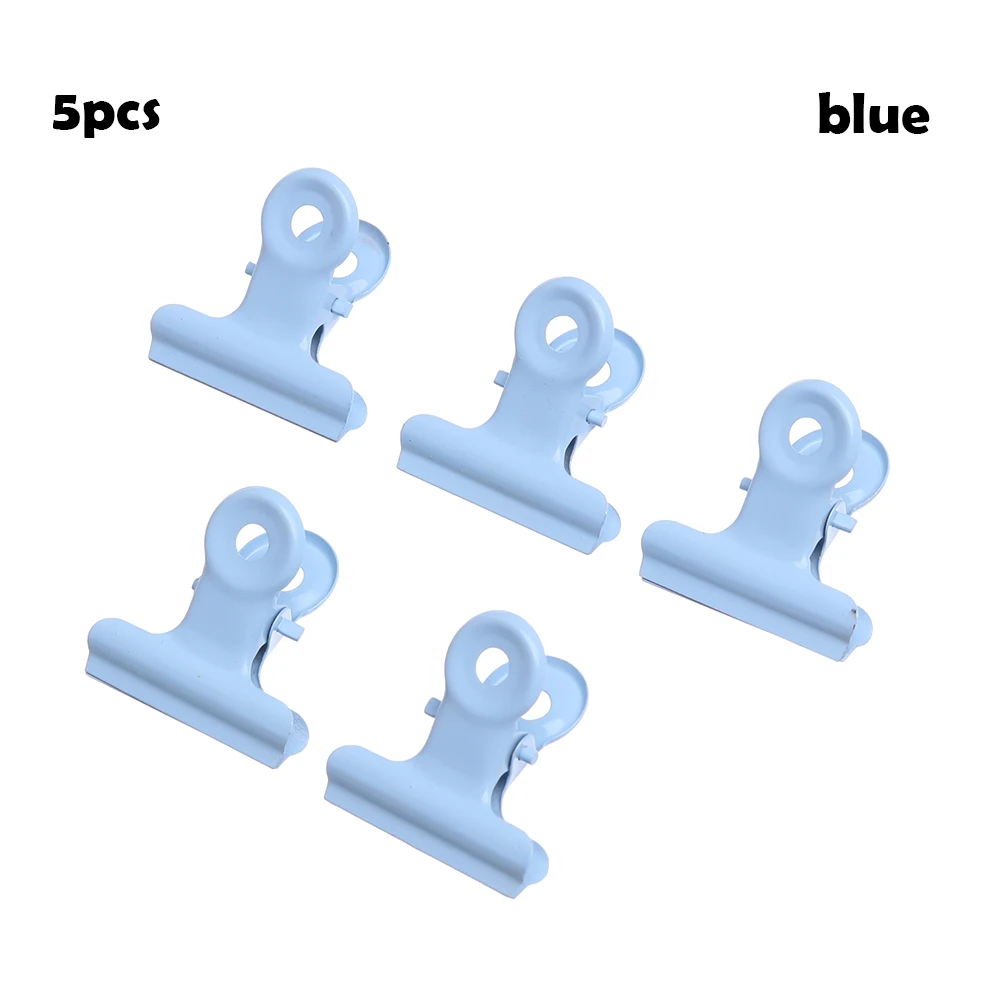 5pcs Cute Decoration Office Stationery Candy colors Folder Baking Paint Sealing Clips Note Clamp