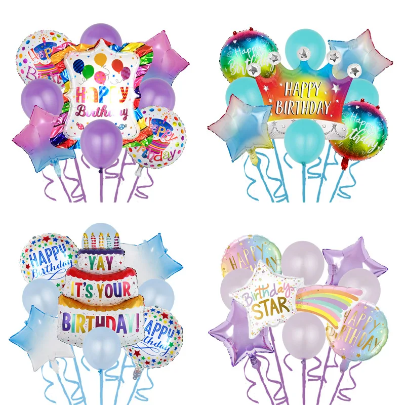 Disney Rainbow Ice Cream Donut Dessert Series Birthday Party Candy Bar Decoration Aluminum Film Balloons