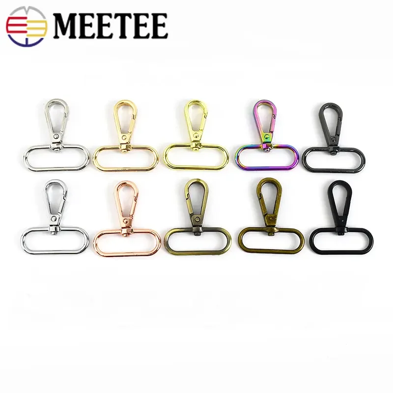 20Pcs Meetee 13-50mm Meal Buckles Lobster Swivel Clasps Hook Collar Carbiner Belt Buckle KeyChain DIY Bags Hardware Accessories