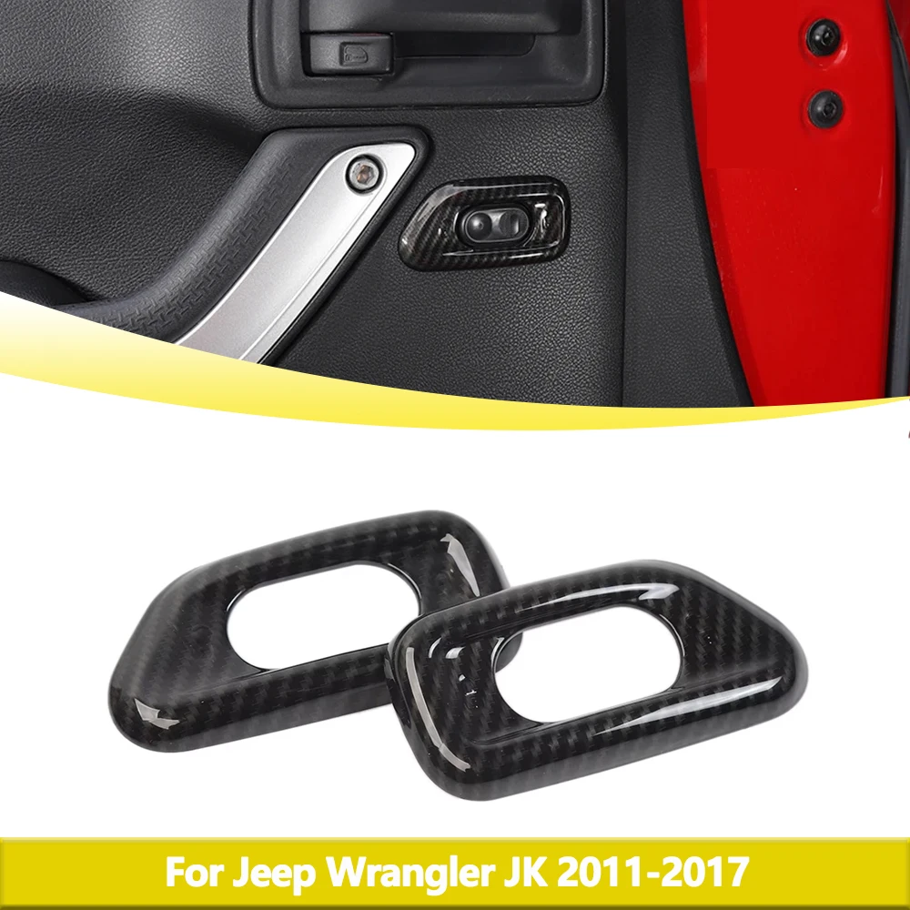 

Car Door Switch Button Panel Cover Trim for Jeep Wrangler JK 2011 2012-2017 Door Lock Button Decoration Car Accessories ABS 2Pcs