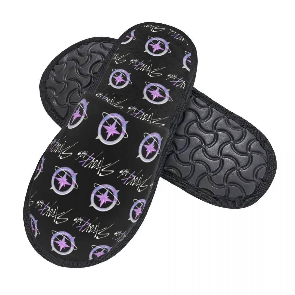 Custom Kpop Stray Kids Logo House Slippers Women Comfy Memory Foam Slip On Hotel Slipper Shoes