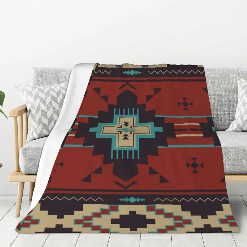Personalizado nativo americano cobertores de flanela, Navajo Boho, padrão asteca, velo macio, sofá-cama, colcha, primavera