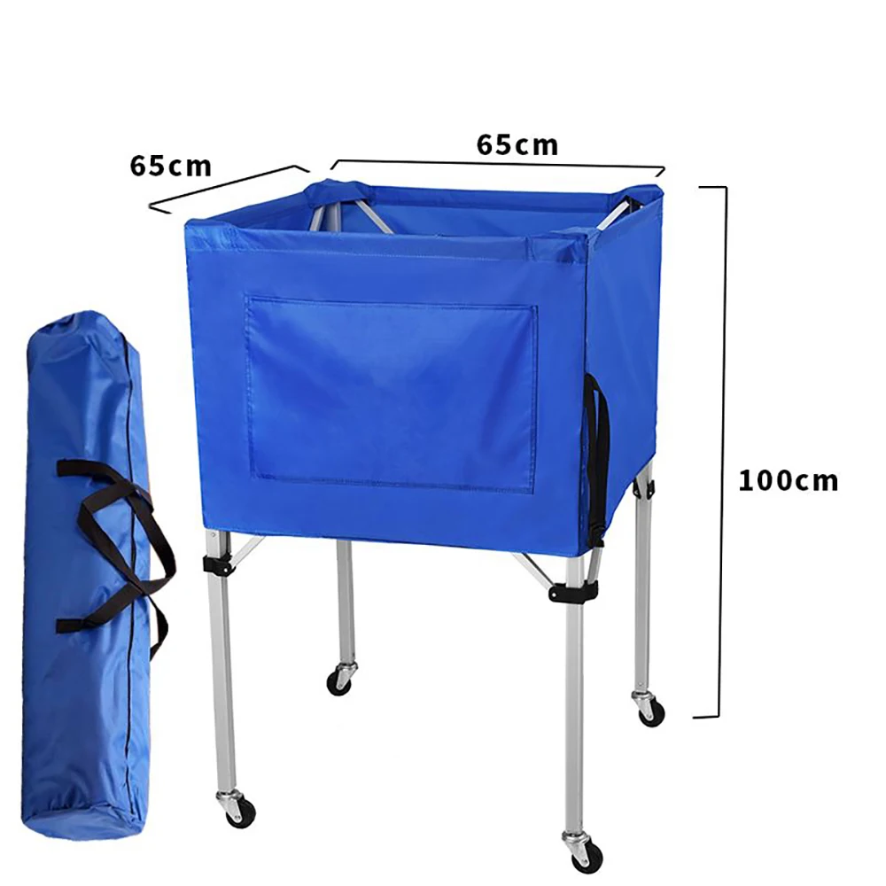 Portable Aluminium alloy Ball Cart Removable Basketball Hopper Soccer Volleyball Storage Basket Foldable Cart