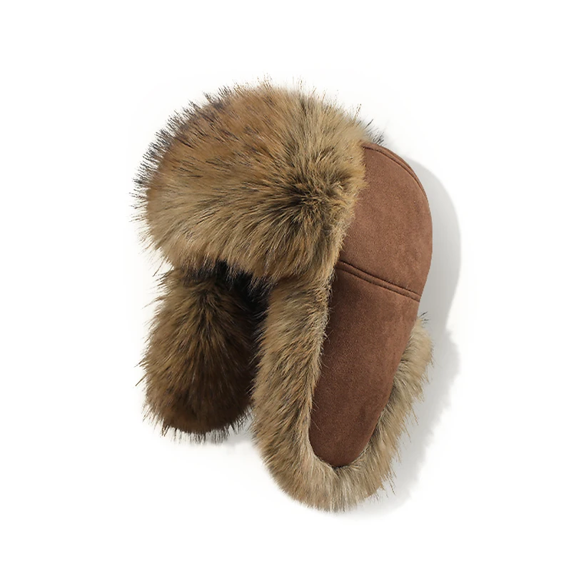 للجنسين الدافئة الرجال النساء الشتاء سميكة فو الفراء Ushanka قبعة مع الأذن اللوحات يندبروف قبعة تزلج ل قبعة تزلج الروسية في الهواء الطلق الثلوج