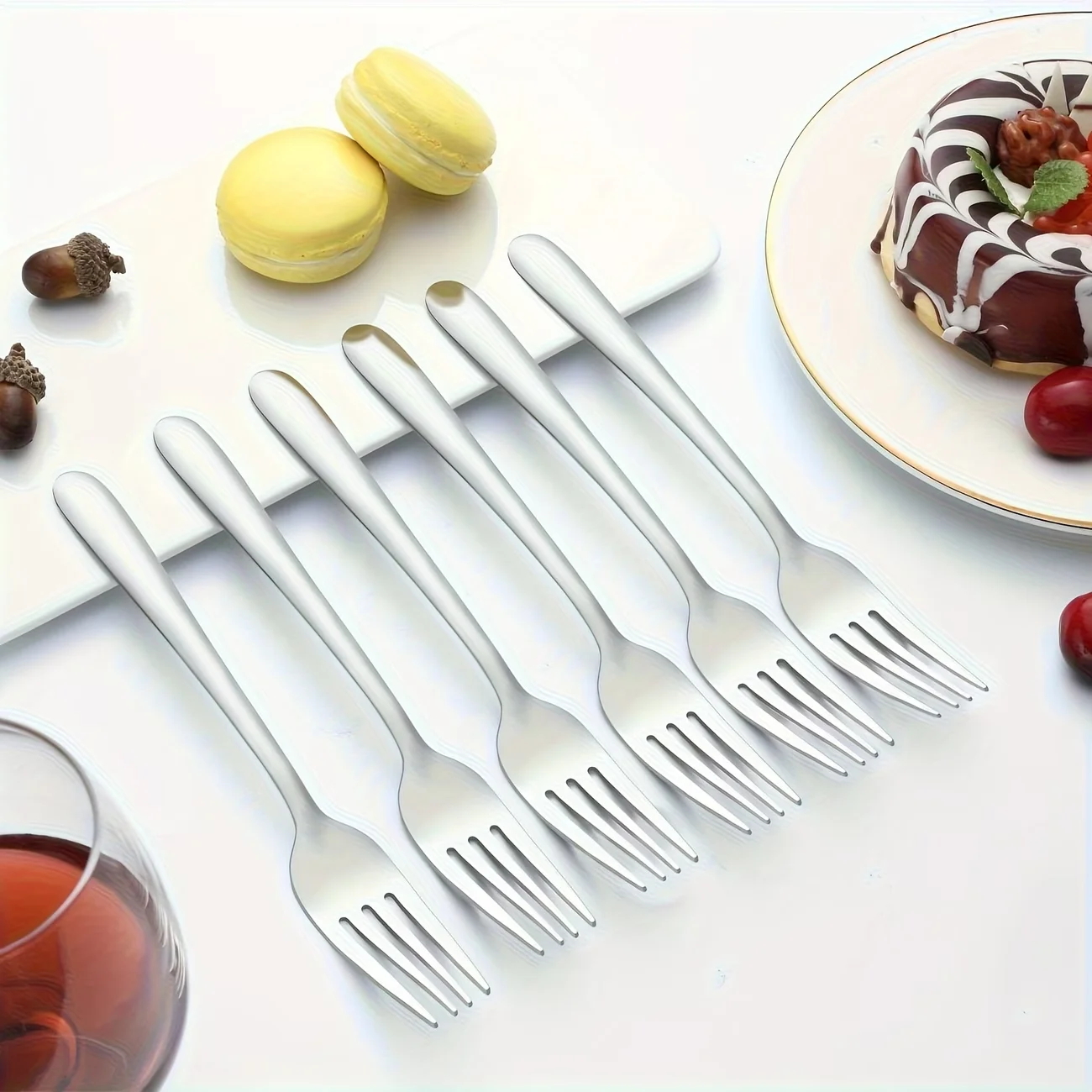12/24/36 Pieces of Silver Stainless Steel Fork Set, Steak Fork and Fruit Salad Fork, Perfect with Fruits, Salads and Desserts.