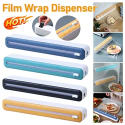 Magnetic Refillable Plastic Wrap Dispenser With Cutter, Tin Aluminum Foil Dispenser Cutter, Film Wrap Dispenser Kitchen Tool