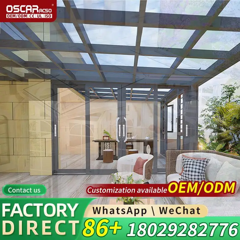 New Customized Aluminum Double Tempered Glass Sunroom Summer Prefab House Prefabricated Garden Room Backyard Patio Villa Deck 1