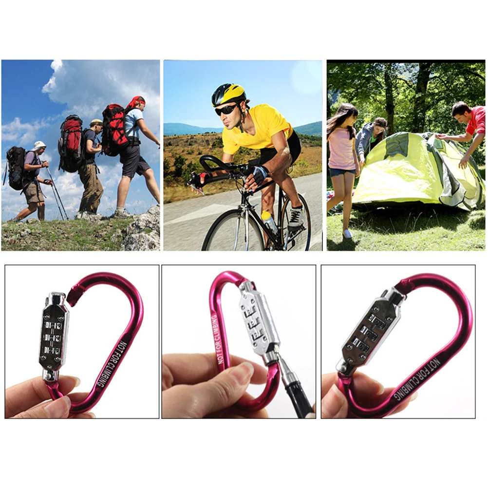 

Carabiner Password Lock Backpack Suitcase Dial Number Portable Luggage for Travel
