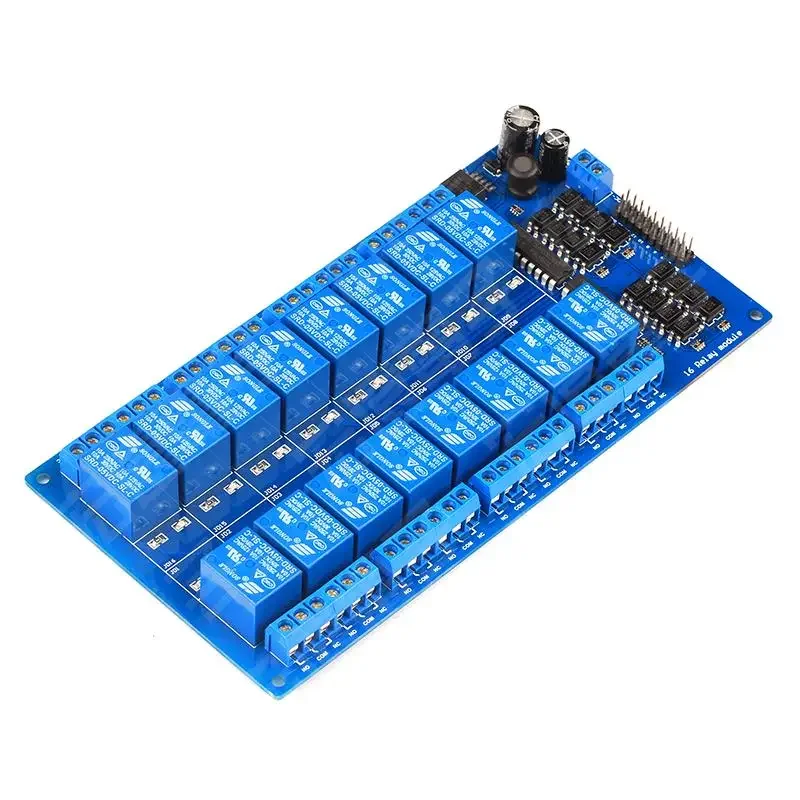 16 Way Relay 5V12V24V Optocoupler Isolation High and Low Level Triggering PLC Control Board Multi-channel Relay Module